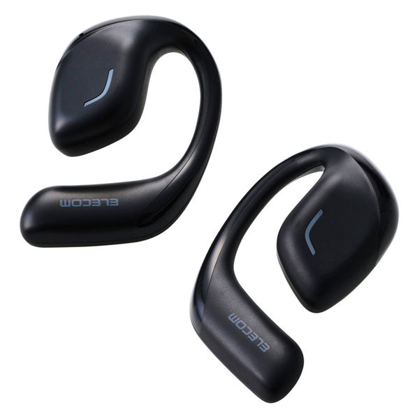 ワイヤレスイヤホン Bluetooth5.4 オープンイヤー 高音質 マットブラック LBT-ECOWS01MBK エレコム 1個（直送品）
