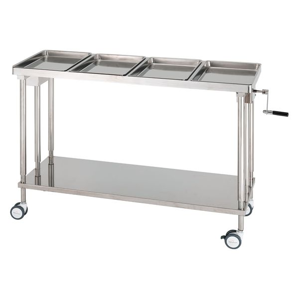 【軒先渡し】松吉医科器械 マツヨシ消毒盤台(4枚用) MY-WC0050 ハンドル手動昇降式 1台（直送品）