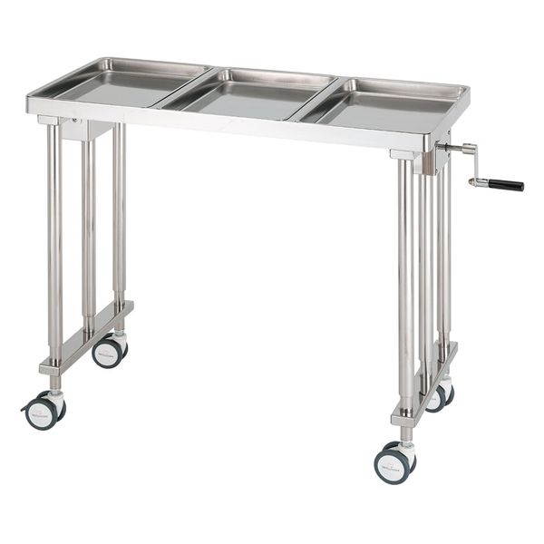 【軒先渡し】松吉医科器械 マツヨシ消毒盤台(3枚用) MY-WC0051 ハンドル手動昇降式 1台（直送品）