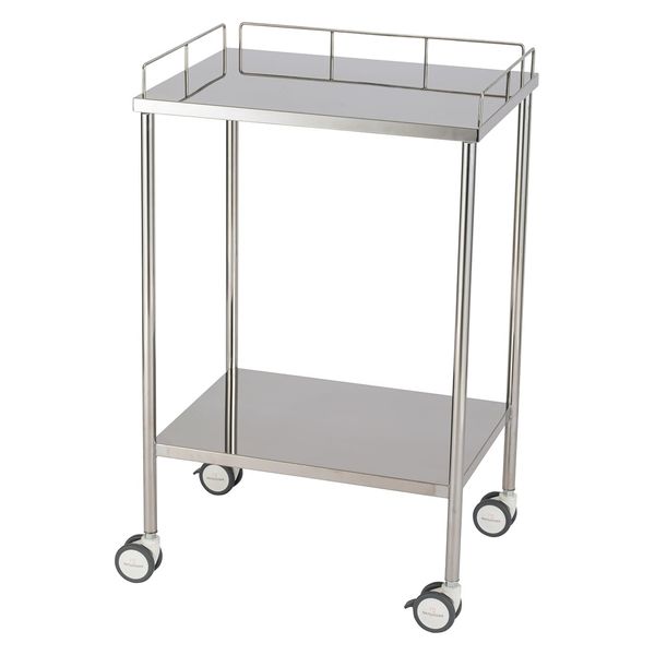 【軒先渡し】松吉医科器械 マツヨシサイレントカート(ハイタイプ) 手摺付 回診車 SWG-AH01(600X450X950 1台（直送品）