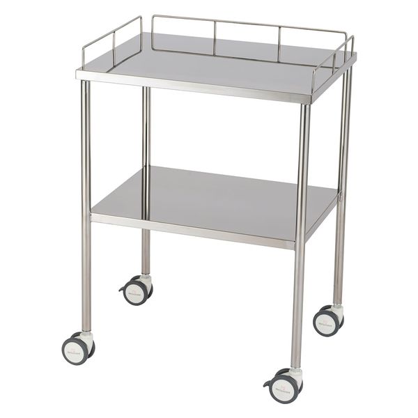 【軒先渡し】松吉医科器械 マツヨシサイレントカート(FL400) 手摺付 回診車 SWG-FL01(600X450X850 1台（直送品）