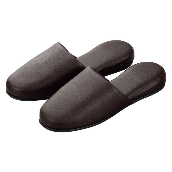 松吉医科器械 マツヨシ スリッパ(抗菌・レザー調) ブラウン HP-20-L(29.0CM) 1セット(12足入)（直送品）