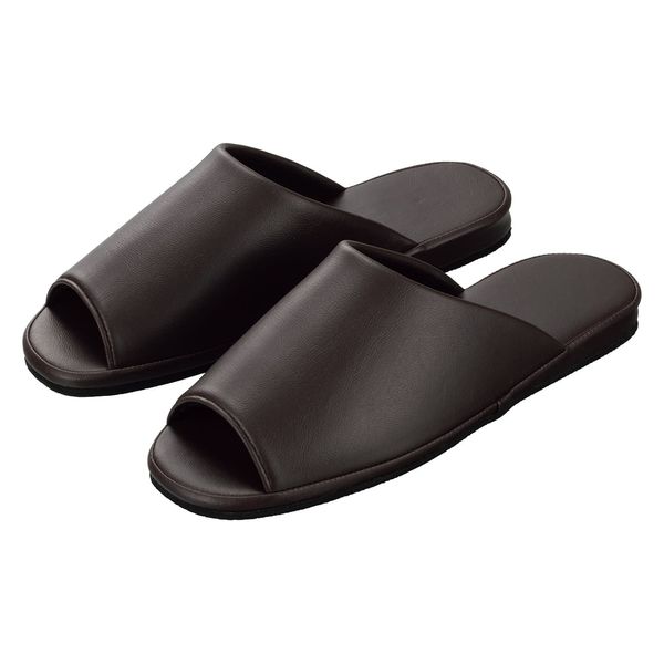 松吉医科器械 マツヨシ スリッパ(抗菌・前開き) ブラウン HP-21(27.0CM) 1セット(12足入)（直送品）