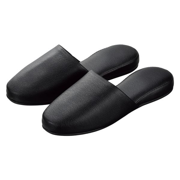 松吉医科器械 マツヨシ スリッパ(抗菌・レザー調) ブラック HP-20-L(29.0CM) 1セット(12足入)（直送品）