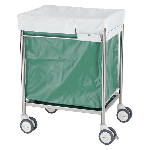 【軒先渡し】松吉医科器械 マツヨシ 蓋付きランドリーカートS MY-WC04S MY-WC04S(586X436X805 1台（直送品）