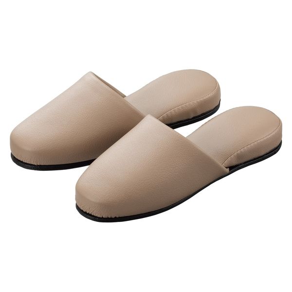 松吉医科器械 マツヨシ スリッパ(抗菌・レザー調) ベージュ HP-20-L(29.0CM) 1セット(12足入)（直送品）