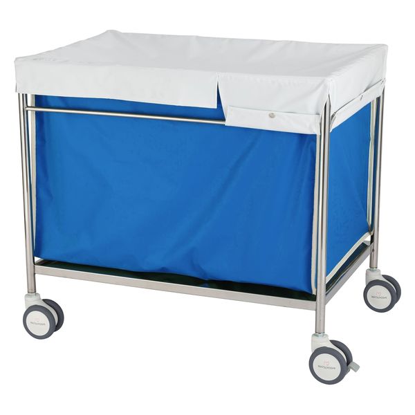 【軒先渡し】松吉医科器械 マツヨシ 蓋付きランドリーカートL MY-WC04L ブルー MY-WC04L(886X586X805 1台（直送品）