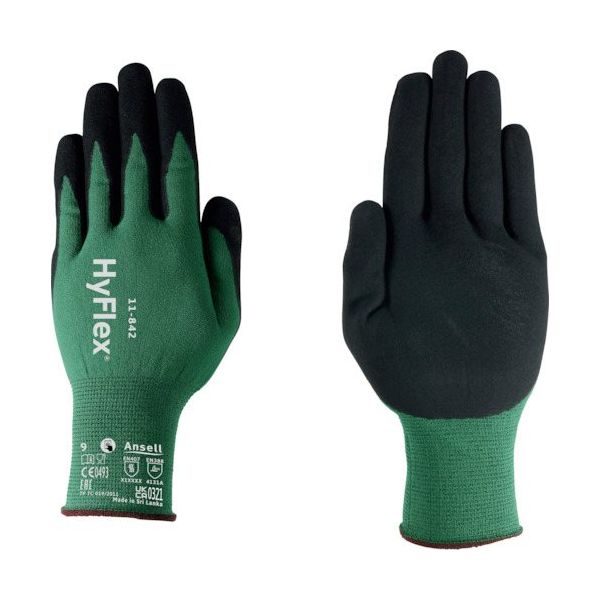 アンセル・ヘルスケア・ジャパン Ansell ニトリル背抜き手袋 ハイフレックス 11ー842 Lサイズ 11-842-9 1双（直送品）