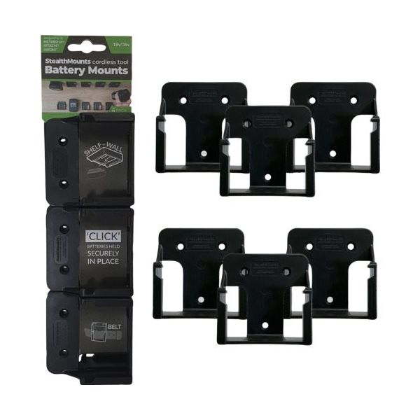 ステルスマウント バッテリーマウントハイコーキ/メタボHPT/ヒタチ18V用(6個入り)ブラック BM-MHH18-BLK-6 1個(6個)（直送品）