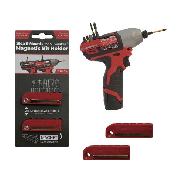 ステルスマウント ビットホルダーミルウォーキーM12用(2個入り)レッド BH-MW12-RED-2 1個(2個)（直送品）