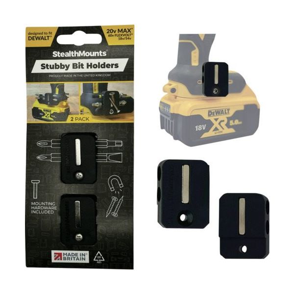 ステルスマウント Stubbyビットホルダーデウォルト用(2個入り)ブラック BH-DW-S-BLK-2 1箱(2個)（直送品）