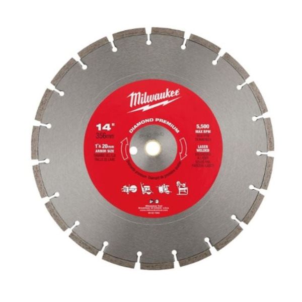 milwaukee 14インチ(356mm)ダイヤモンドブレード(プレミアムセグメント型) 49-93-7940 1個（直送品）