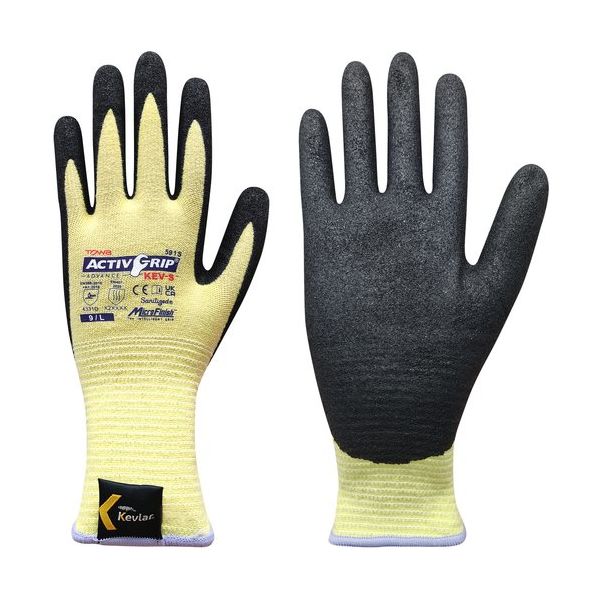 トワロン まとめ買い 耐切創手袋 アクティブグリップアドバンスKEVーS 9/L (12双入) 591S-12P-9L 1袋(12双)（直送品）