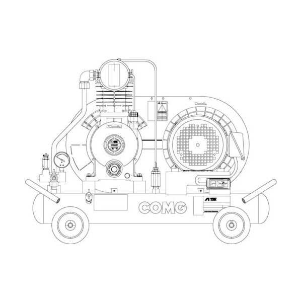 アネスト岩田 レシプロコンプレッサー(給油式) 軽便形コンプレッサ 1.5KW 60Hz PLU15BF-7M6 1台 548-1521（直送品）