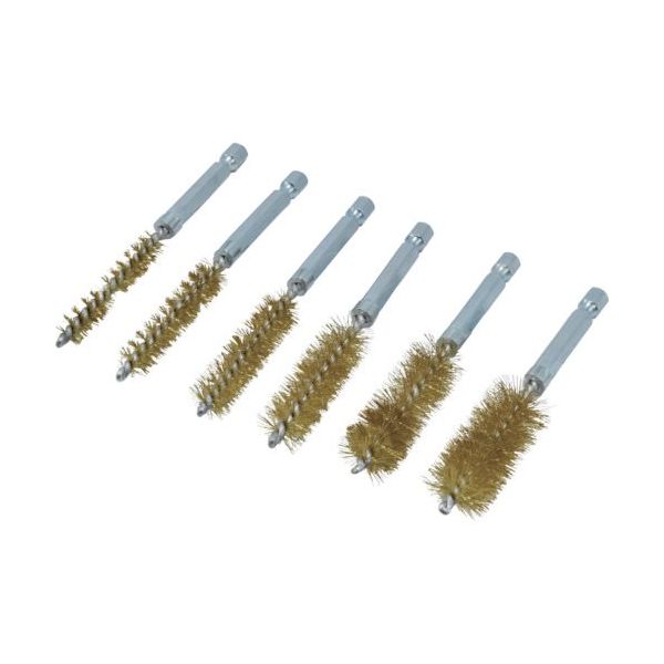 ワールドツール アストロプロダクツ AP 1/4HEX ワイヤーブラシセット 真鍮 (6本組) 2011000012267 1セット(6本)（直送品）