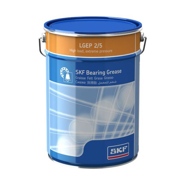 SKF 軸受用グリース 高荷重・極圧用 LGEP 2 (5kg缶入り) 2/5 1缶 564-4573（直送品）