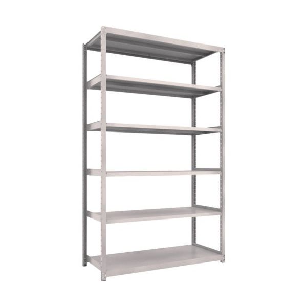 TRUSCO スチールラック M2型軽中量棚 1460×880×H2400 6段 単体 ネオグレー M2-8596 NG 1セット(1台)（直送品）