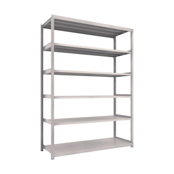 TRUSCO スチールラック M2型軽中量棚 1760×880×H2400 6段 単体 ネオグレー M2-8696 NG 1セット(1台)（直送品）