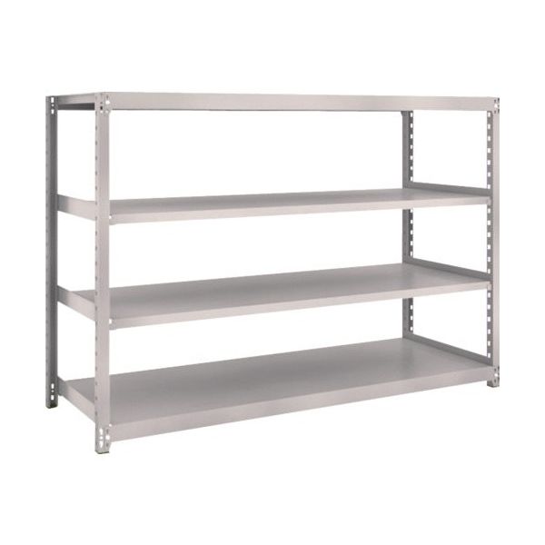 TRUSCO スチールラック M2型軽中量棚 1760×880×H1200 4段 単体 ネオグレー M2-4694 NG 1セット(1台)（直送品）