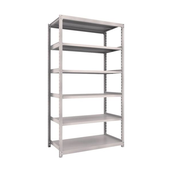 TRUSCO スチールラック M2型軽中量棚 1160×880×H2100 6段 単体 ネオグレー M2-7496 NG 1セット(1台)（直送品）