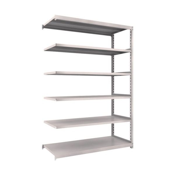 TRUSCO スチールラック M2型軽中量棚 1460×880×H2100 6段 連結 ネオグレー M2-7596B NG 1セット(1台)（直送品）