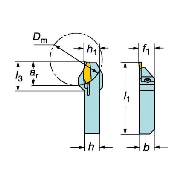 SANDVIK QSホールディングシステム コロカット3用突切り・溝入れバイト(480) QS-RF123T06-1010B 1本（直送品）