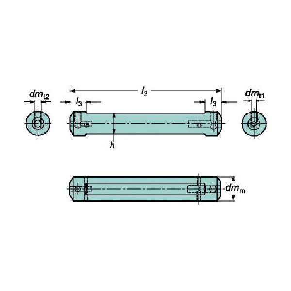 サンドビック SANDVIK 円筒平取り付きシャンク コロターンXSアダプタ(425) CXS-A22-06-06 1本 569-8073（直送品）
