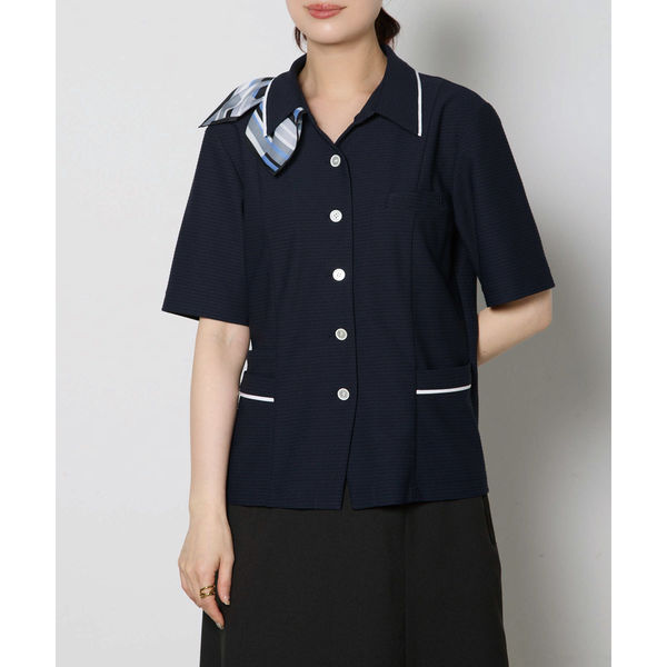 【お取り寄せ】ボンマックス オーバーブラウス ネイビー 13号 AJ0861-8  オーバーブラウス 半袖 ボンマックス 事務服 ユニフォーム ボンマックス オーバーブラウス ネイビー 13号 AJ0861 AJ0861-8