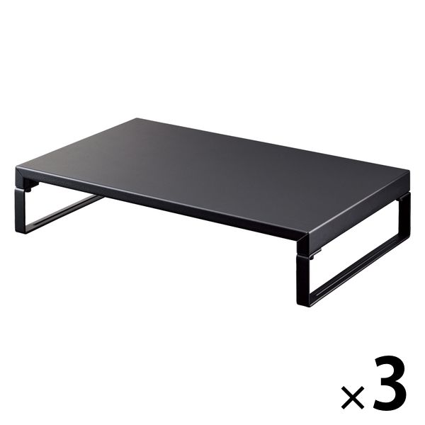 リヒトラブ 机上台 幅390mm ロータイプ マットブラック A7330-124 1セット（1台×3）