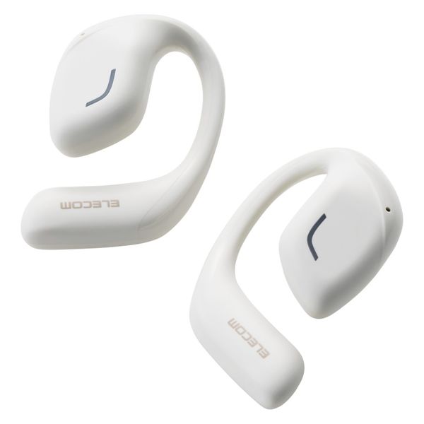 ワイヤレスイヤホン Bluetooth 無線 オープンイヤー 高音質 スノーホワイト LBT-OWS01WH エレコム 1個（直送品）