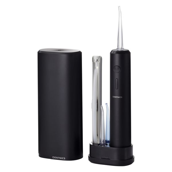 ジェットウォッシャー 口腔洗浄器 タンクレス 防水 IPX7 充電式 小型 軽量 黒 HC-JF01BK エレコム 1個（直送品）