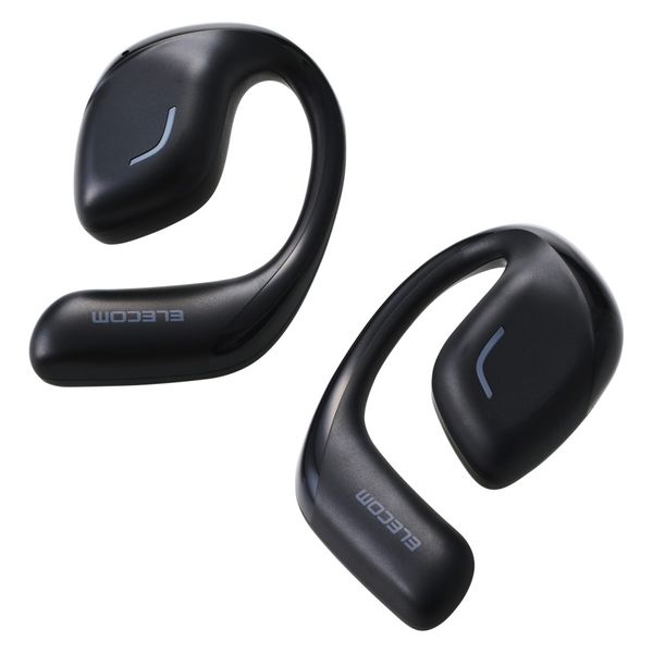 ワイヤレスイヤホン Bluetooth 無線 オープンイヤー 高音質 スモーキーブラック LBT-OWS01BK エレコム 1個（直送品）