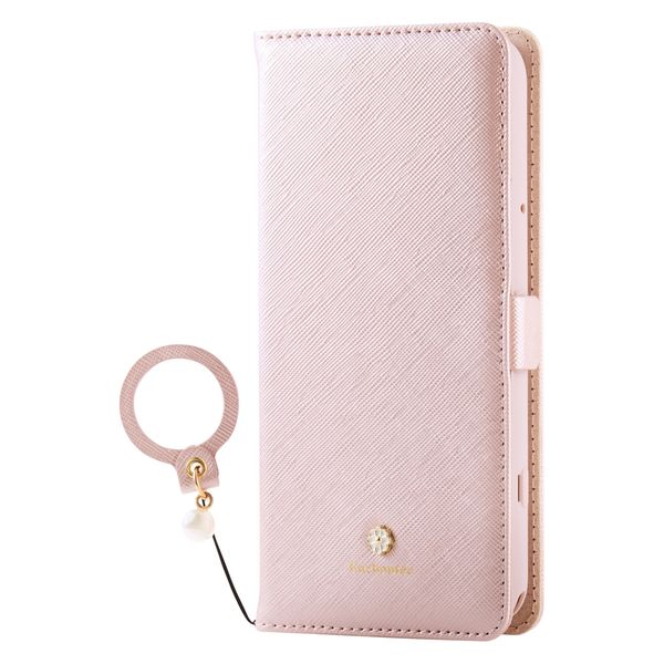 らくらくスマートフォン F-53E ケース レザー 手帳型 ミラー付 ピンク PM-F244PLFJM2PN エレコム 1個（直送品）