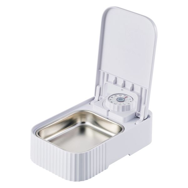 自動給餌器 猫 / 犬 用 350mL 1匹用 ダイヤルタイマー式(1~48時間) ホワイト PET-AF06WH エレコム 1個（直送品）