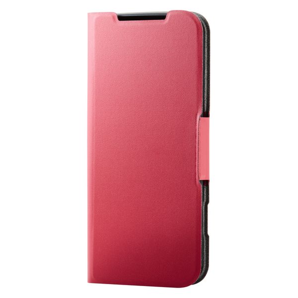 らくらくスマートフォン F-53E ケース レザー 手帳型 超軽量 レッド PM-F244PLFURD エレコム 1個（直送品）