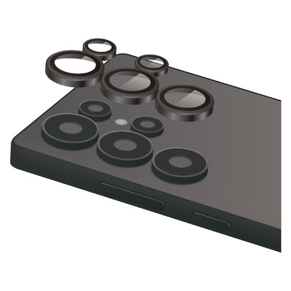 Galaxy S25 Ultra SC-52F レンズカバー ガラスフィルム ブラック PM-G252FLLG エレコム 1個（直送品）