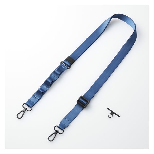 スマホ ショルダー ストラップ 97~150cm ループ付 ペールネイビー P-STSDH1FLPNV エレコム 1個（直送品）