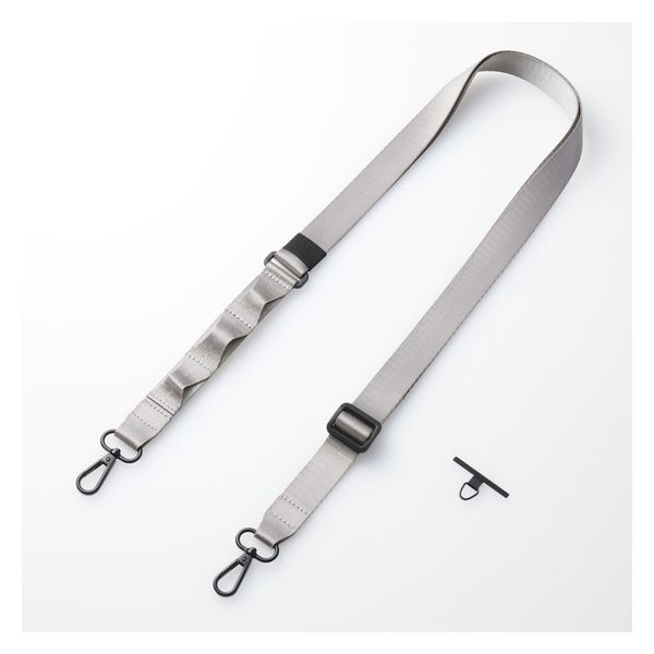 スマホ ショルダー ストラップ 97~150cm ループ付 アッシュグレー P-STSDH1FLPGY エレコム 1個（直送品）
