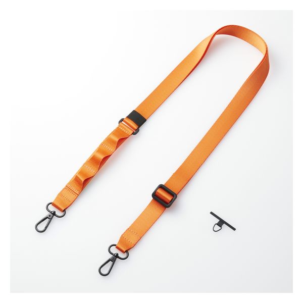 スマホ ショルダー ストラップ 97~150cm ループ付 ビビッドオレンジ P-STSDH1FLPDR エレコム 1個（直送品）