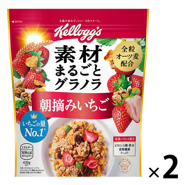 素材まるごとグラノラ 朝摘みいちご 430g 1セット（1袋×2） 日本