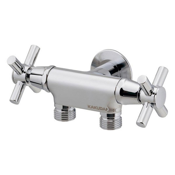 カクダイ 二口水栓 分岐 GA-RE013 1個（直送品） - アスクル