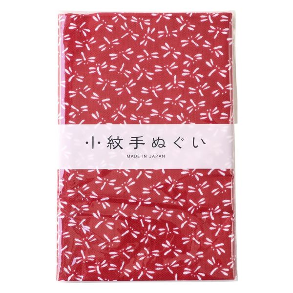 日本紐釦貿易 小紋手ぬぐい 33cmx90cm とんぼ臙脂 MYM33471 1セット(10枚)（直送品）
