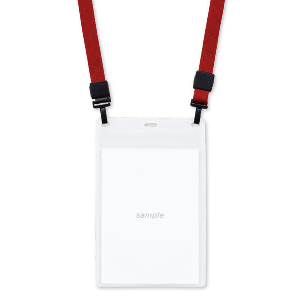 オープン工業 吊り下げ名札 ダブルフック式ストラップ付き ハガキ