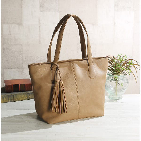 シャディ 合皮 タッセル付きトートバッグ 24-8322-401 1袋（直送