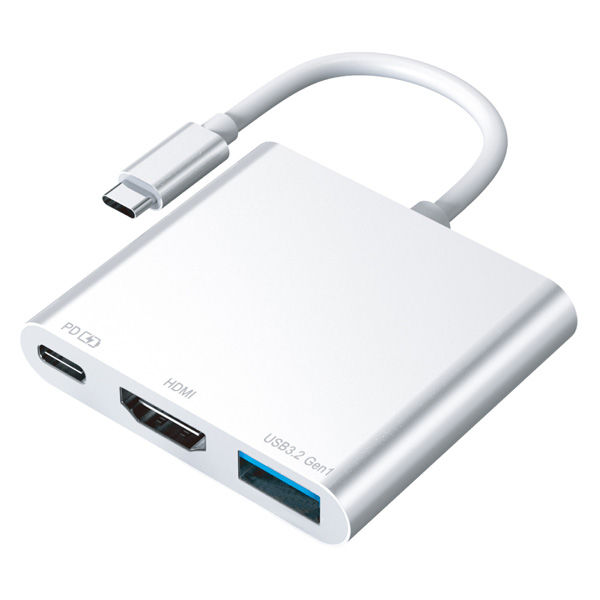 磁気研究所 Type-Cポートから複数の機器を同時接続 Type-C 3in1 USBハブ HD-3IN1HBSV 1個（直送品）