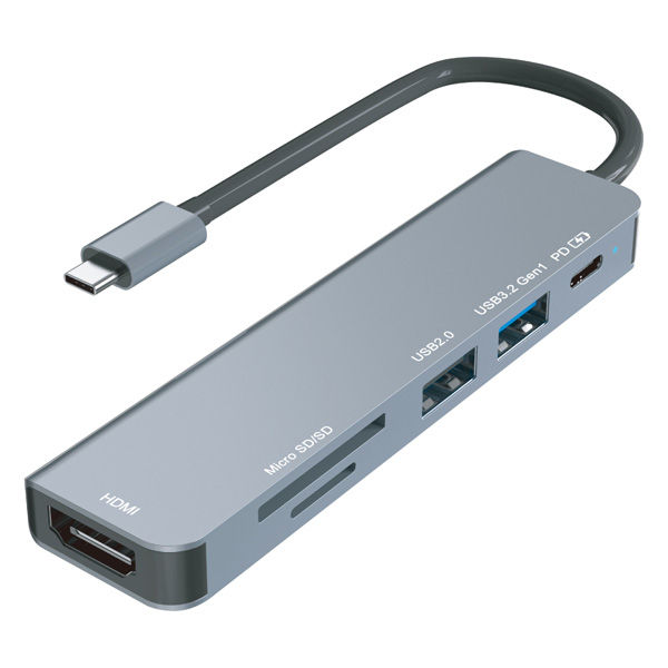 Amazon | USB C ハブ 6-in-1 HDMI Type-C アダプタ「4K@30Hz