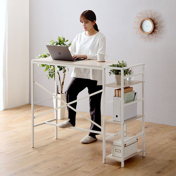 ホームテイスト さわやかな 足掛スタンディングデスク 幅1200