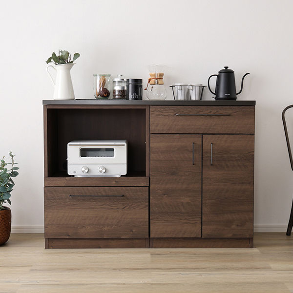 ホームテイスト ルゴ 特殊鋼板 キッチンカウンター オープン収納