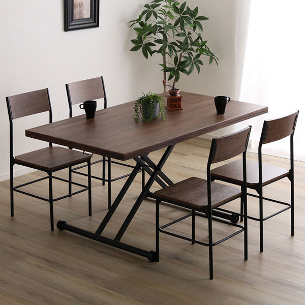 リフティングテーブル 90cm ダークブラウン リフティングテーブル のみ 幅90cm ブラウン×ブラック 昇降式