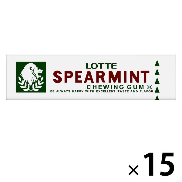 ロッテ スペアミントガム 9枚入 1セット（1個×15） 板ガム 個